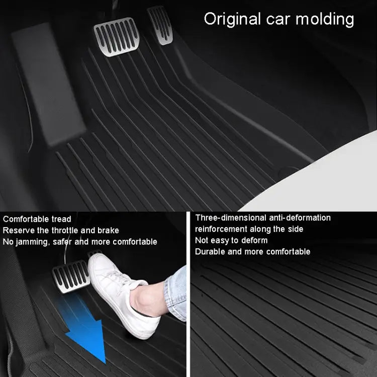 Tesla Model 3 TPE Floor Mat Set — 3-Piece — detail view 6