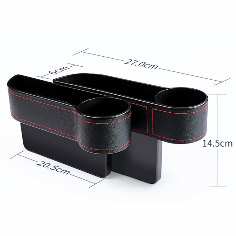 Premium Seat-Gap Organizer & Cup Holder Set — Black — detail view 4