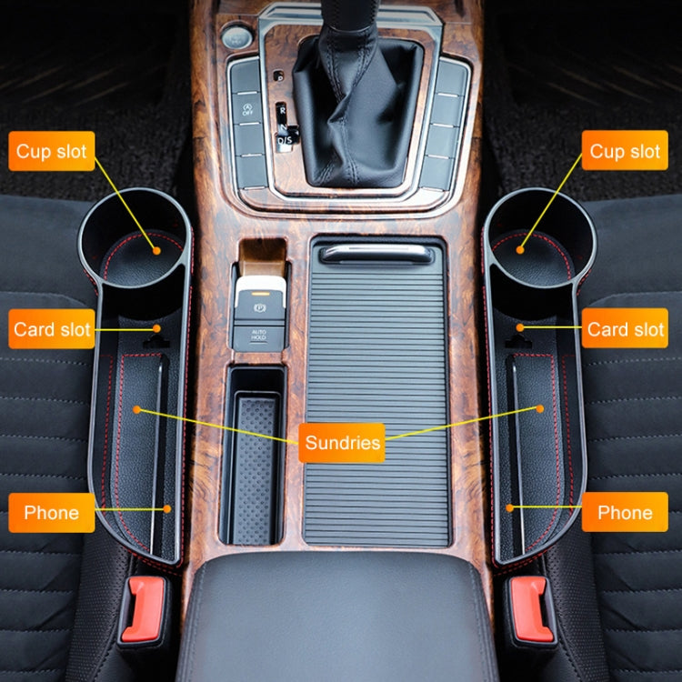 Premium Seat-Gap Organizer & Cup Holder Set — Black — detail view 9