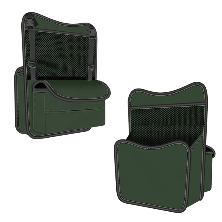 Nappa-Texture Center Console Storage Bag — Olive Green