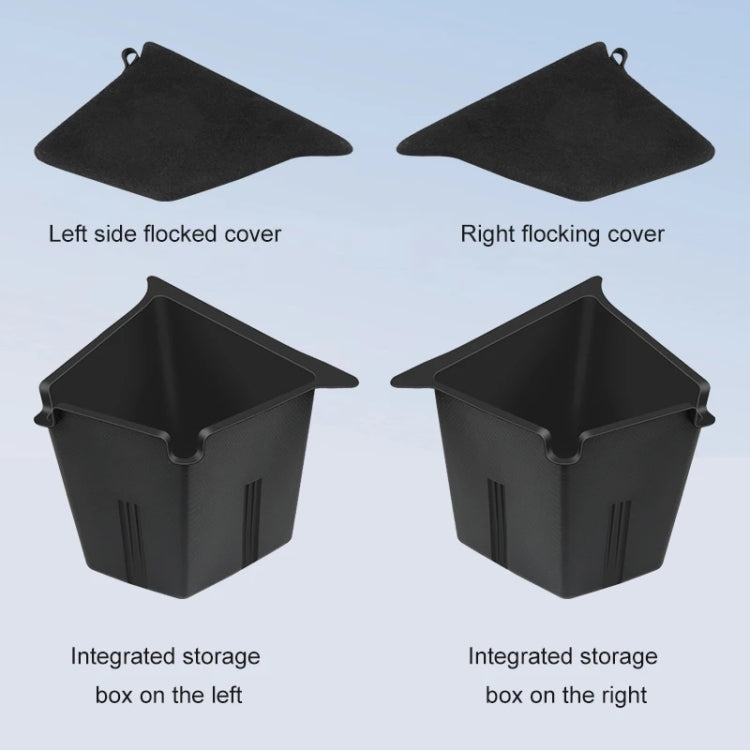 Tesla Model 3 Refresh Trunk Side Storage Box Set — Open