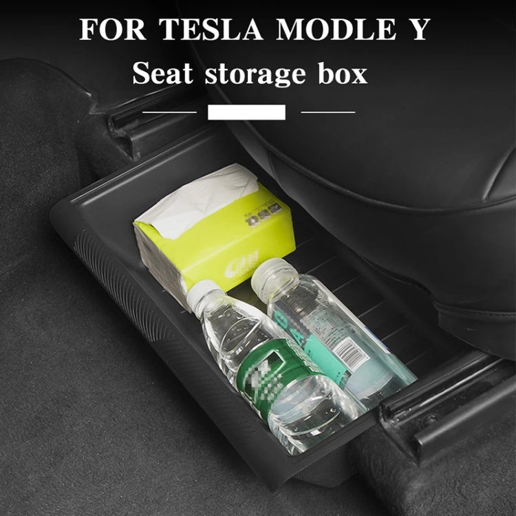 Tesla Model Y Under-Seat TPE Organizer — With Cover, White (2021–2023)