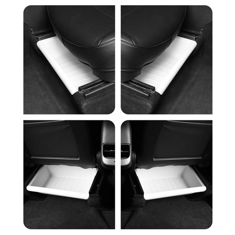 Tesla Model Y Under-Seat TPE Organizer — With Cover, White (2021–2023)