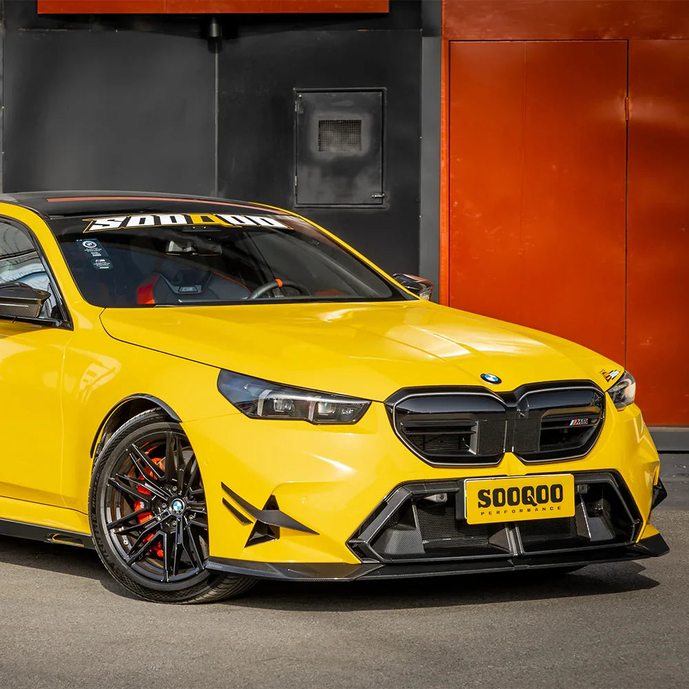 SOOQOO BMW M5 G90/G99 Type-A Prepreg Carbon Fiber Front Lip — detail view 4