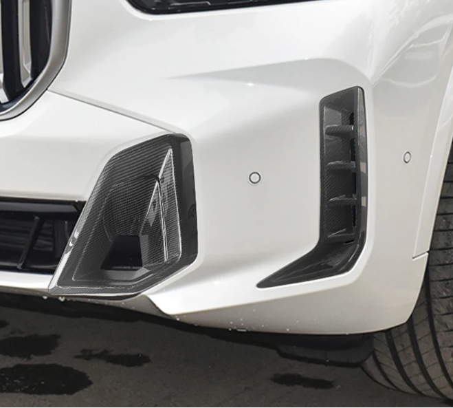 BMW X5 G05 Carbon Fiber LCI Front Bumper Air Ducts Trim Add-on