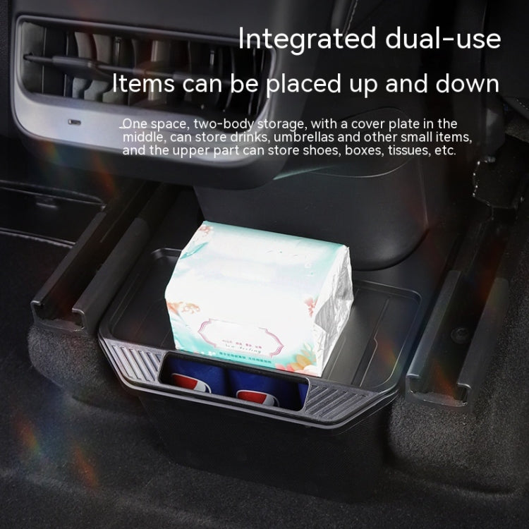 Tesla Model Y Rear Console Storage Organizer — Black — detail view 9
