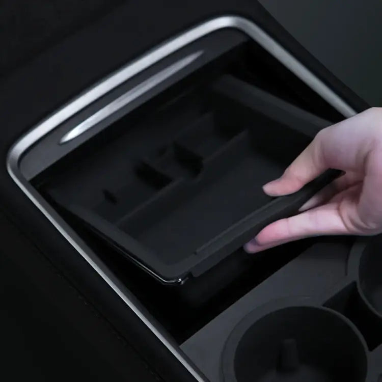 Tesla Model 3 / Model Y Center Armrest Storage Tray — Black