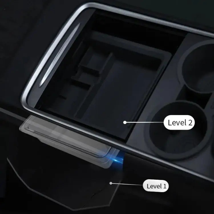 Tesla Model 3 / Model Y Center Armrest Storage Tray — Black