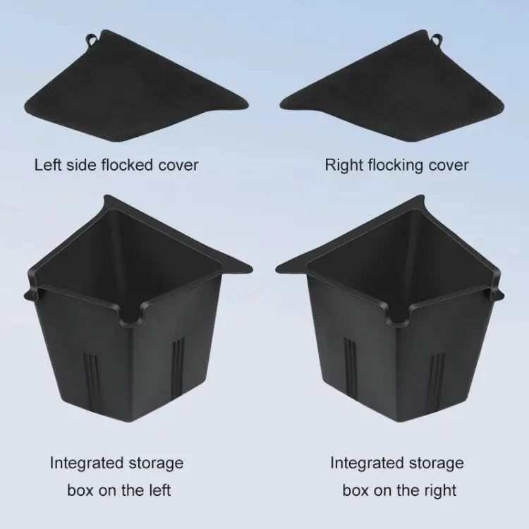 Tesla Model Y Trunk Side Storage Box Set — With Covers (2021–2023)