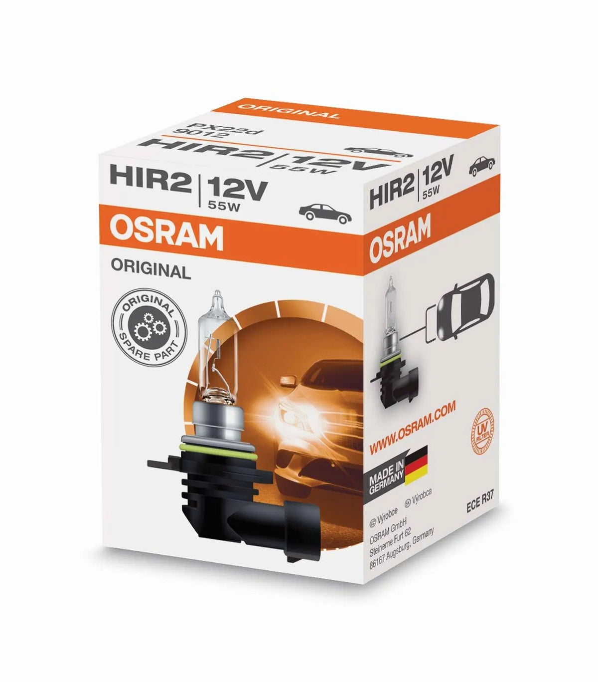 OSRAM HIR2 12V 55W PX20d Original Halogen Bulb